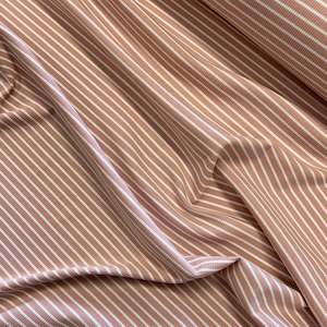 Cotton Spandex Striped Rib - Dusky & White