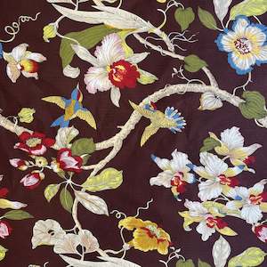 Fabrics textile: Printed Canvas - Hummingbird Brown