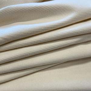 Cotton Elastane 2x2 Ribbing - Cream