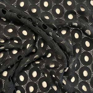 Heavy Crochet Cotton Lace Deadstock - Black