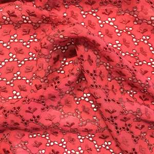 Rayon Broderie Deadstock - Red