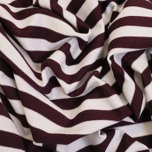 Striped Viscose Spandex Knit - Egg plant