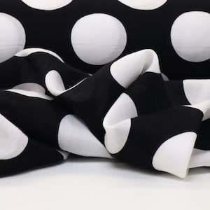 Printed Cotton Voile Spot - Black/White