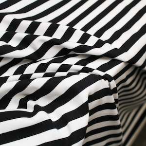 Fabrics textile: Cotton Spandex Mini Stripe - Black/White