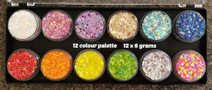 Fairy Snuff glitter paste combo palette Essential/Brights 12 x 6gm