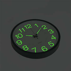 305mm Luminous Wall Clock Glow In The Dark Silent Quartz Indoor Home Modern Clock