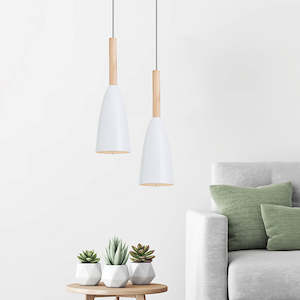 Colour_White: White Pendant Lighting Kitchen Lamp Modern Pendant Light Bar Wood Ceiling Lights