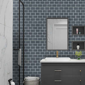 Shape_Dark Grey: Tiles 3D Peel and Stick Wall Tile Dark Grey 10 Sheets