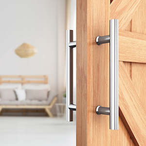 Barn Door Hardware: Round 300mm Push Pull Stainless Steel Door Handle Entrance Entry Shower Glass