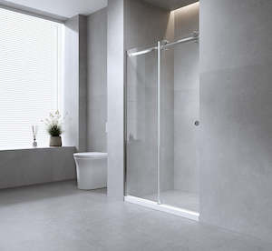 Shower Screens: Hardware Accessories for Frameless Glass Sliding Door Shower Screen in White