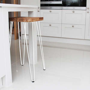 Set of 4 White Industrial Retro Hairpin Table Legs 12mm Steel Bench Desk - 71cm