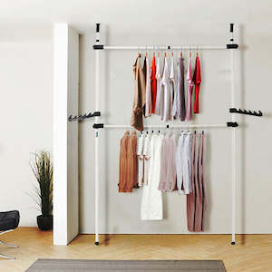 Home Furniture: Heavy Duty Adjust Clothes Rail Storage Garment Shelf Hanging Display Stand Rack