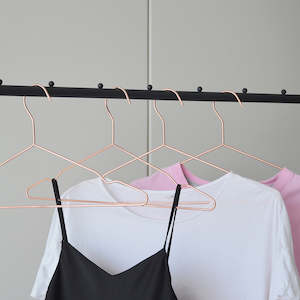 Home Furniture: Adult 16.5" Rose Gold Shiny Metal Wire Coat Suit Top Clothes Hangers (30pc per set)