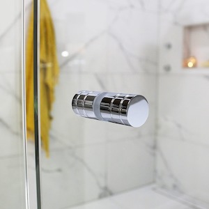 Shower Screens: Brass Shower Door Round Knob Handle in Nickel