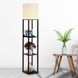 Shelf Floor Lamp - Shade Diffused Light Source with Open-Box Shelves