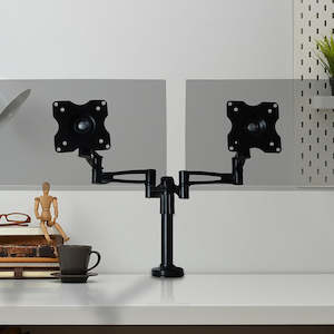 Office Furniture: Two-Screen 10-25" Desk Monitor TV Plasma LED LCD Screen Work Mount