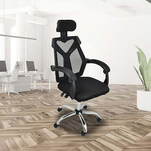 Office Chair Gaming Computer Chairs Mesh Back Foam Seat - Black