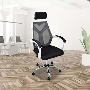 Office Chair Gaming Computer Chairs Mesh Back Foam Seat - White