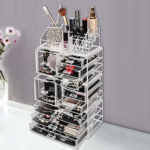 11 Drawers Clear Acrylic Cosmetic Jewellery Luxury Organiser