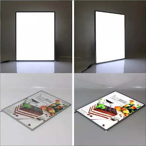 Home Entertainment: A1 LED Slim Advertising Lightbox Sign Wall-Mounted Poster Board Menu Frame