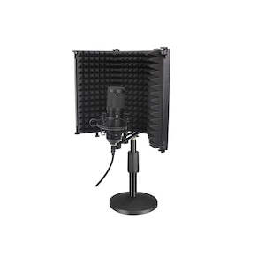 3 Panels Microphone Isolation Shield Mic Sound Absorbing Foam Reflector