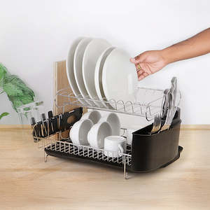 Dish Drying Rack Drainer Cup Plate Holder Cutlery Tray Kitchen Organiser