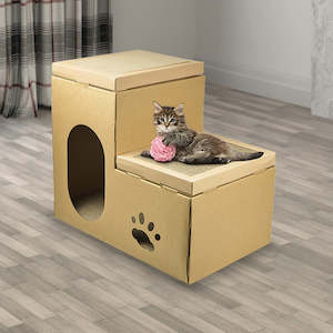 Cat Cardboard House Tree Tower Condo Scratcher Pet Post Pad Mat Furniture