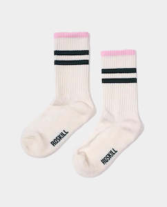 Roskill Supply Co - Bike Socks - White/Pink