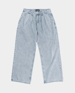 Vic - Baggy Pleated Jeans - Light Blue