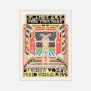 Cat Art Print - If They Cry Feed Them More (Pet Refuge Fundraiser)