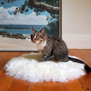 Pet: Cat Bed - NZ Sheepskin - Ivory