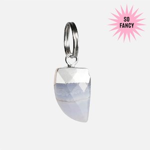 Cat Collar Charm - Blue Lace Agate