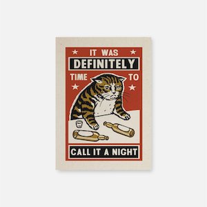 Cat Greeting Card - Call it a Night