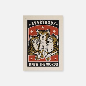 Cat Greeting Card - Knew the Words