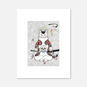 Cat Art Print - Samurai Cat