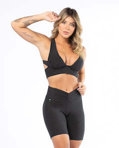 Black Push Up Sports Bra