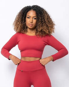 Long Sleeve Bordeaux Crop