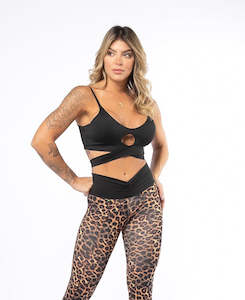 Tops: Black Tie Sports Bra