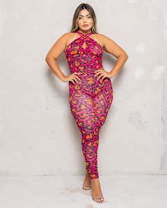 Jumpsuits: Leopard Pink Jumspuit