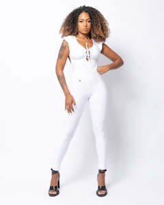 Jumpsuits: Valentina White Jumpsuit