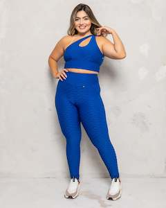 Blue High Rise Scrunch Booty Leggings