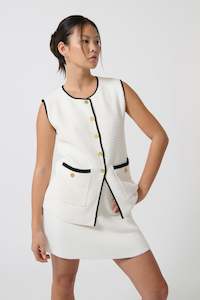 ONTE - HELENA GILET CONTRAST WHITE AND BLACK