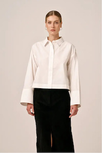 Bytimo - Poplin Cropped White Blouse