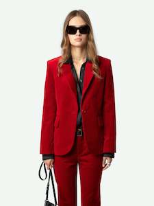 Zadig Et Voltaire - Vavy Red Velvet Blazer