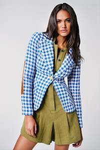 SMYTHE - PATCH POCKET DUCHESS AZURE BLAZER ELBOW WAS $1479