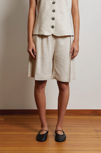 Mahsa - Bermuda Short Natural Linen Was $469