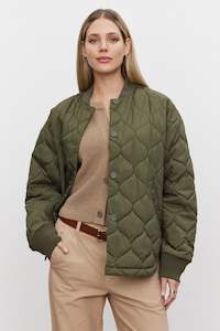 VELVET - CARIE QUILTED JACKET ARMY GREEN