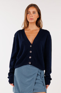 Sweatshirts Cardigans: CRUSH - ACAI FITTED CARDI NAVY