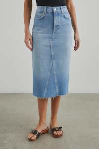 Rails - Highland Skirt Baja Blue Raw Hem Was $389