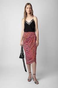 ZADIG ET VOLTAIRE - JAMELIA LEO ROSE SKIRT WAS $989